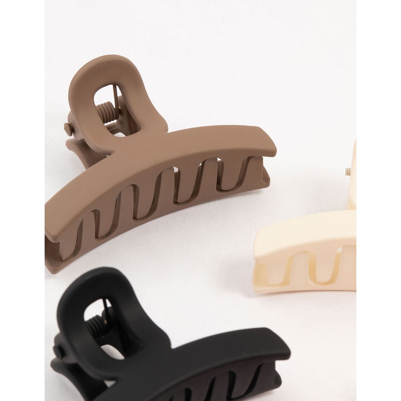 Neutral Small  Loop Claw Clips 4-Pack