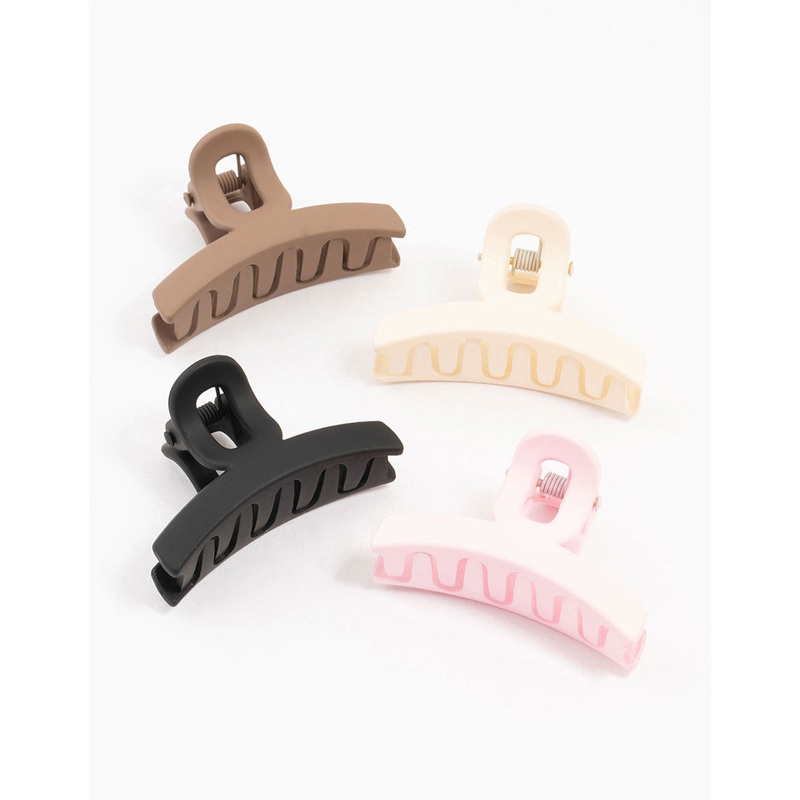 Neutral Small  Loop Claw Clips 4-Pack