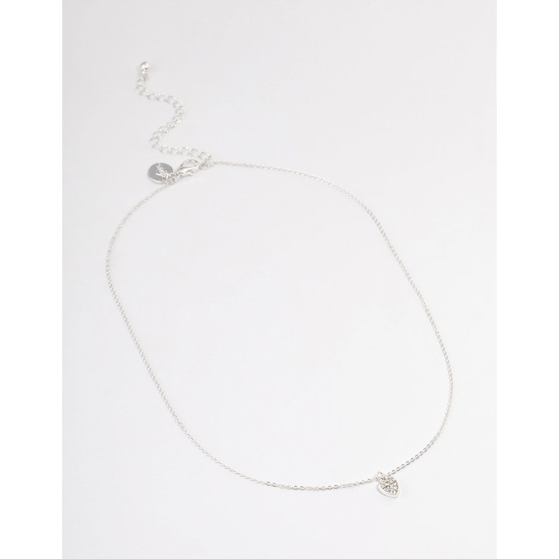 Silver Mini Bling Heart Necklace