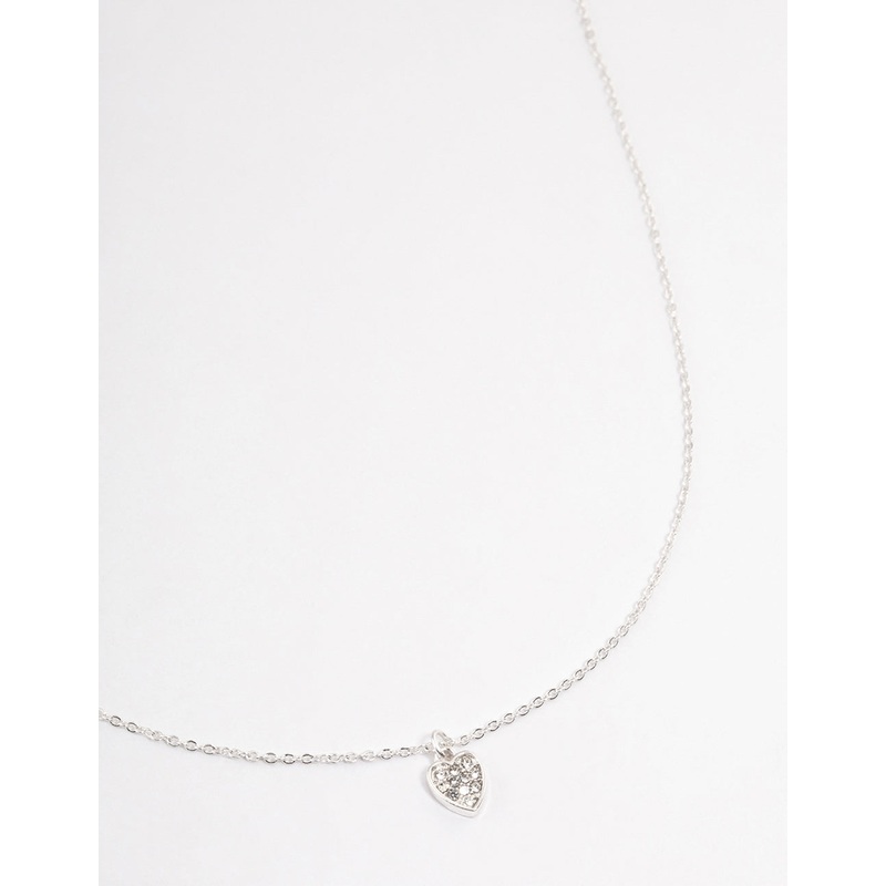 Silver Mini Bling Heart Necklace