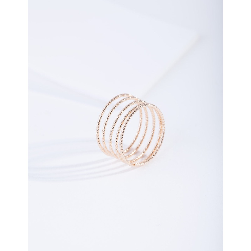 Gold Diamond Cut Spiral Ring|SM|ML