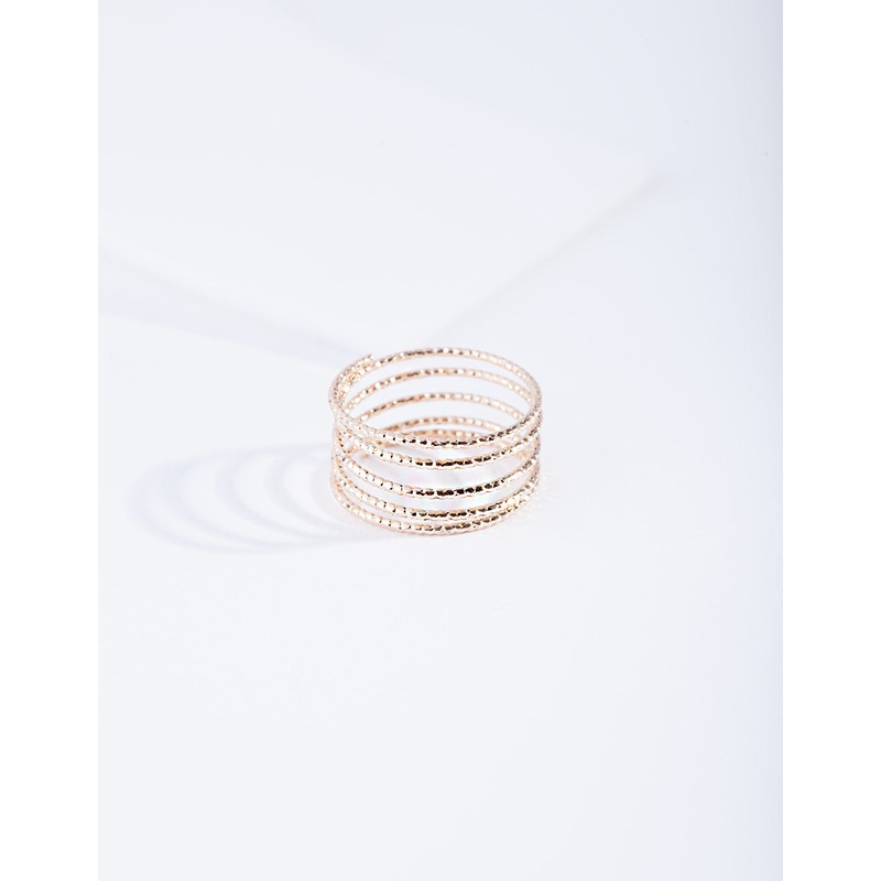 Gold Diamond Cut Spiral Ring|SM|ML