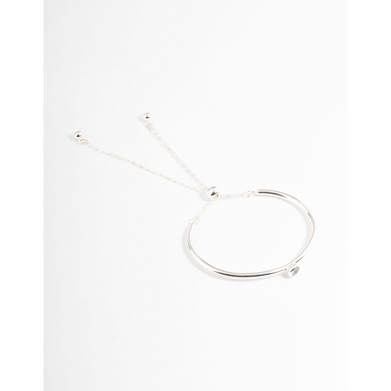 Silver Cubic Zirconia Toggle Bracelet