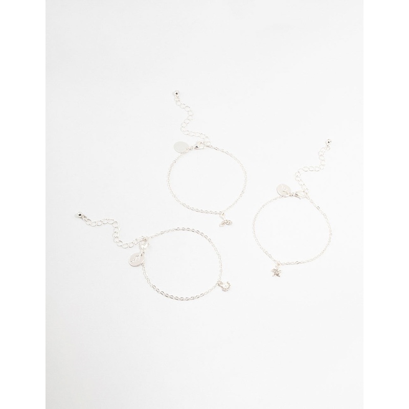 Silver Sea Creatures Charm Bracelets 3-Pack