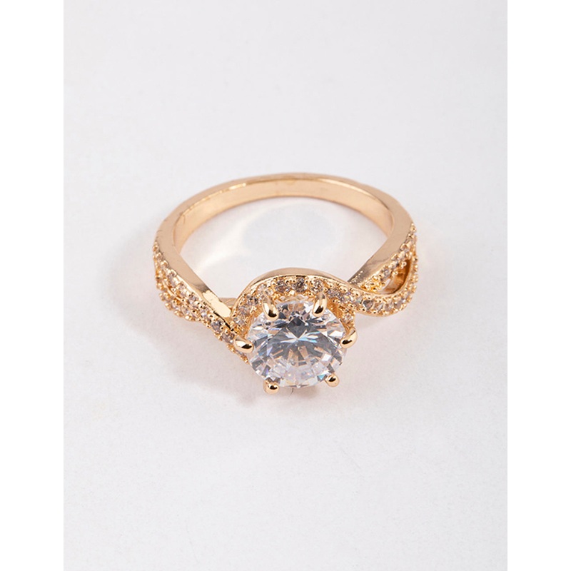 Gold Round Infinity Halo Ring|SM|ML