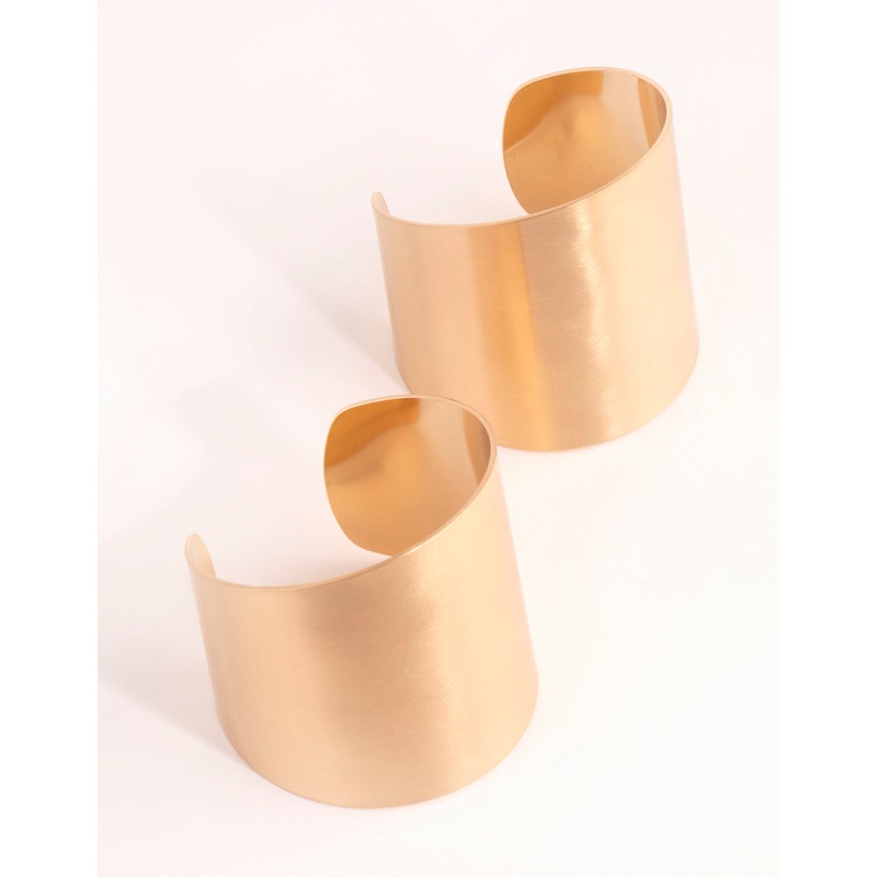Gold Thick Double Cuff Bracelet