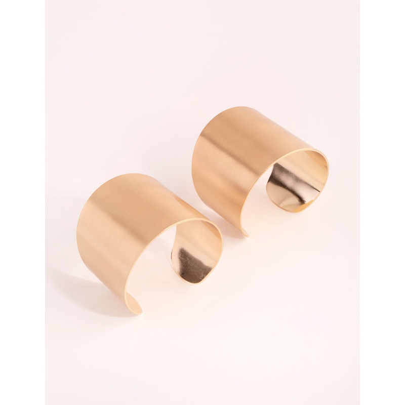 Gold Thick Double Cuff Bracelet