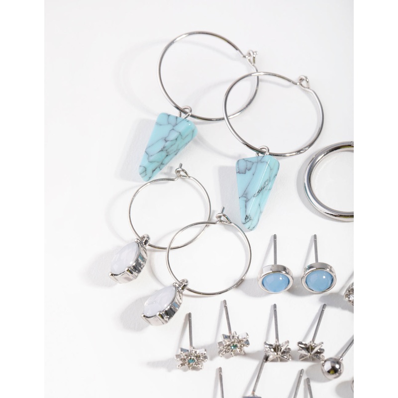 Silver Star Triple Drop Earring 12-Pack