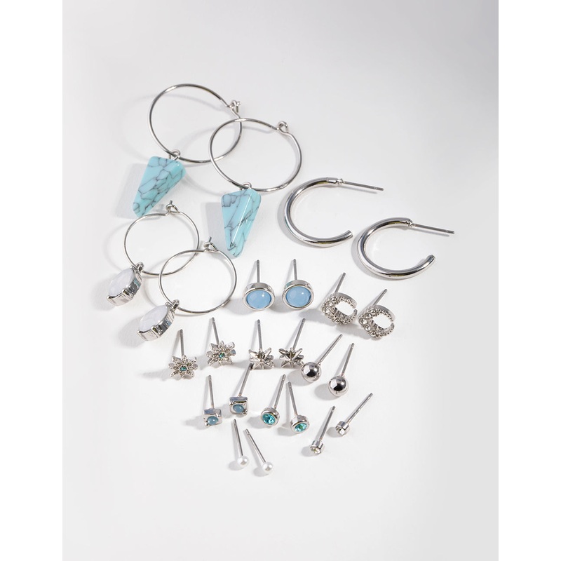 Silver Star Triple Drop Earring 12-Pack