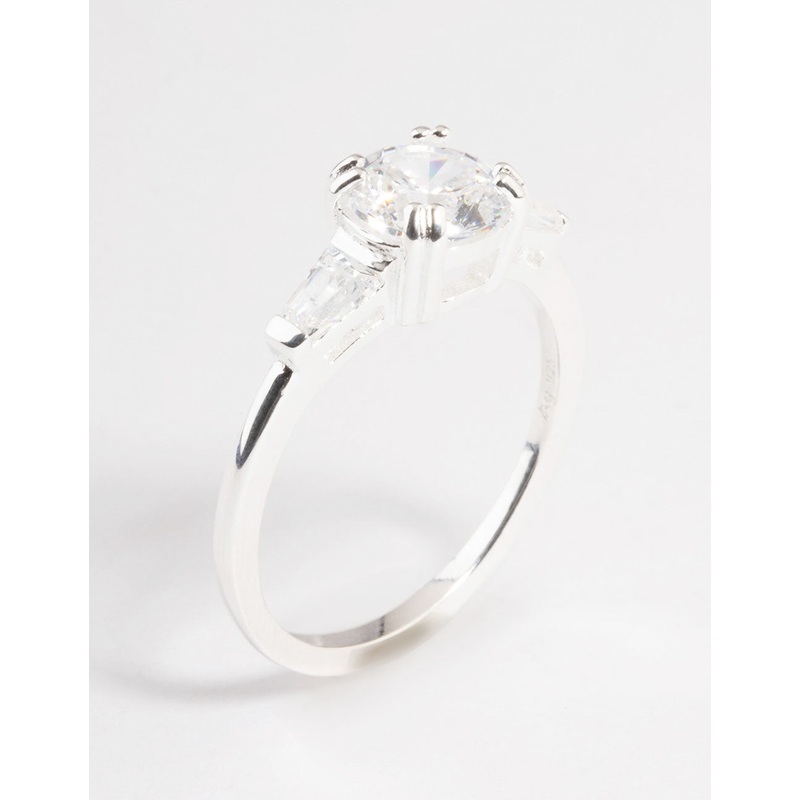 Sterling Silver Taper Engagement Ring