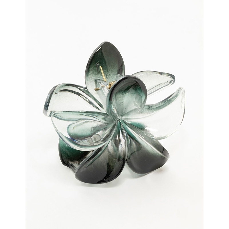 Black Frangipani Flower Claw Clip