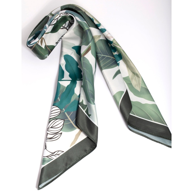 Green Tropical Leaf Bandana Hair Scarf