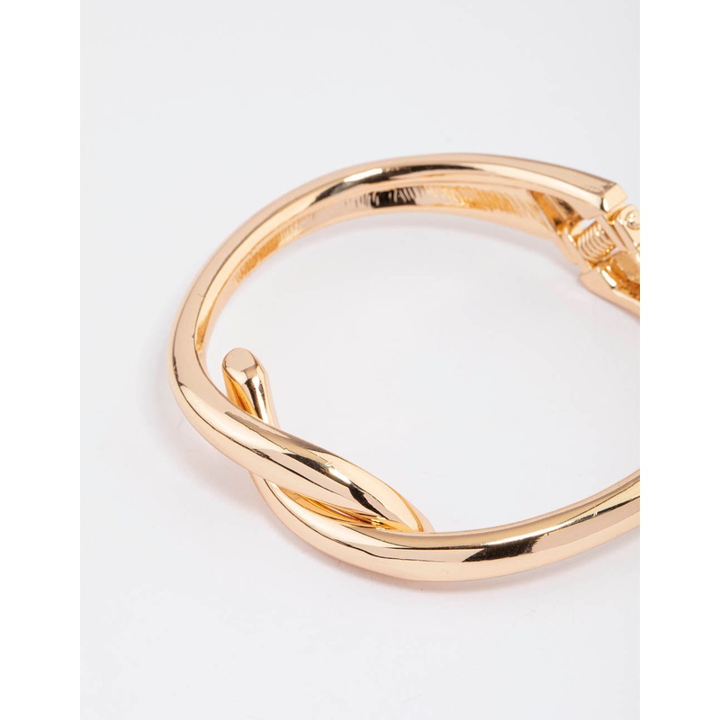 Gold Knotted Interlaced Hing Bangle