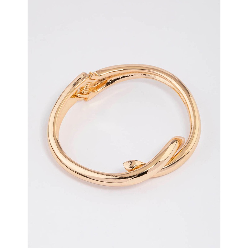 Gold Knotted Interlaced Hing Bangle