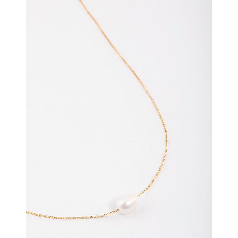 Gold Plated Freshwater Pearl Pendant Necklace
