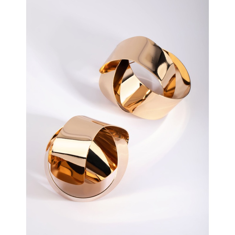 Gold Statement Knot Stud Earrings