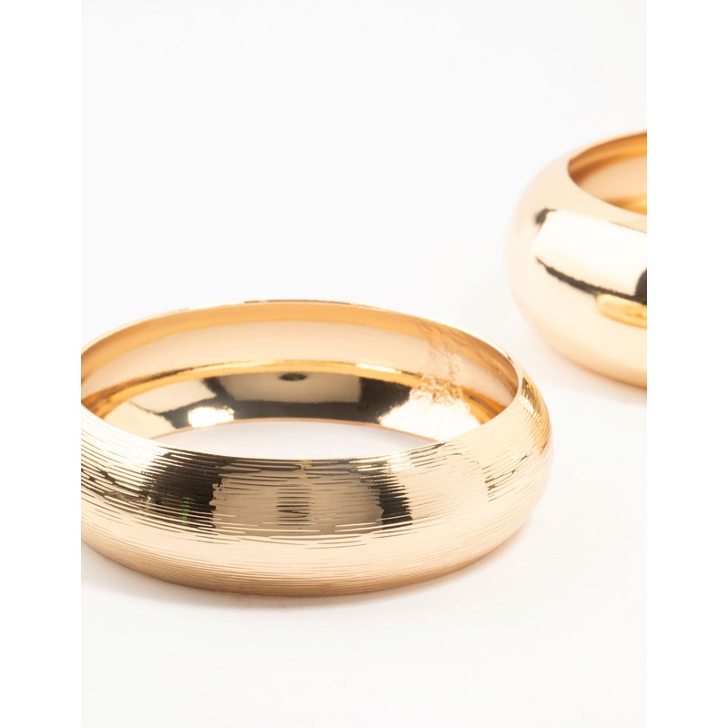 Gold Statement Orb Bangles 2-Pack