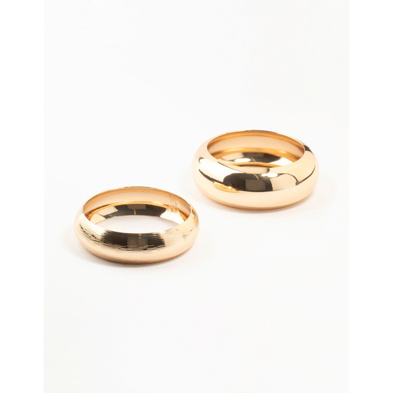 Gold Statement Orb Bangles 2-Pack