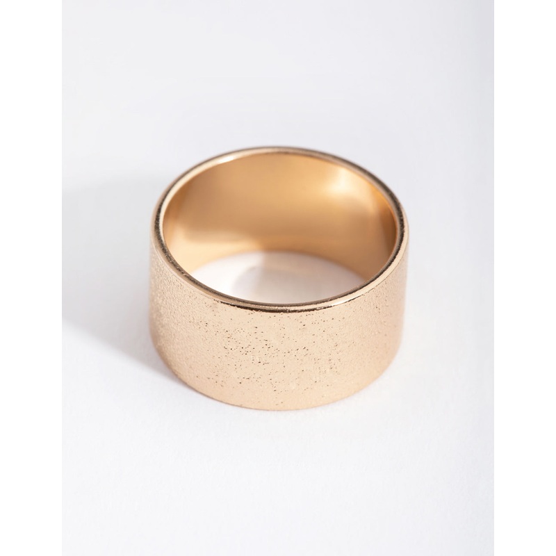 Gold Textured Wide Band Ring|SM|ML