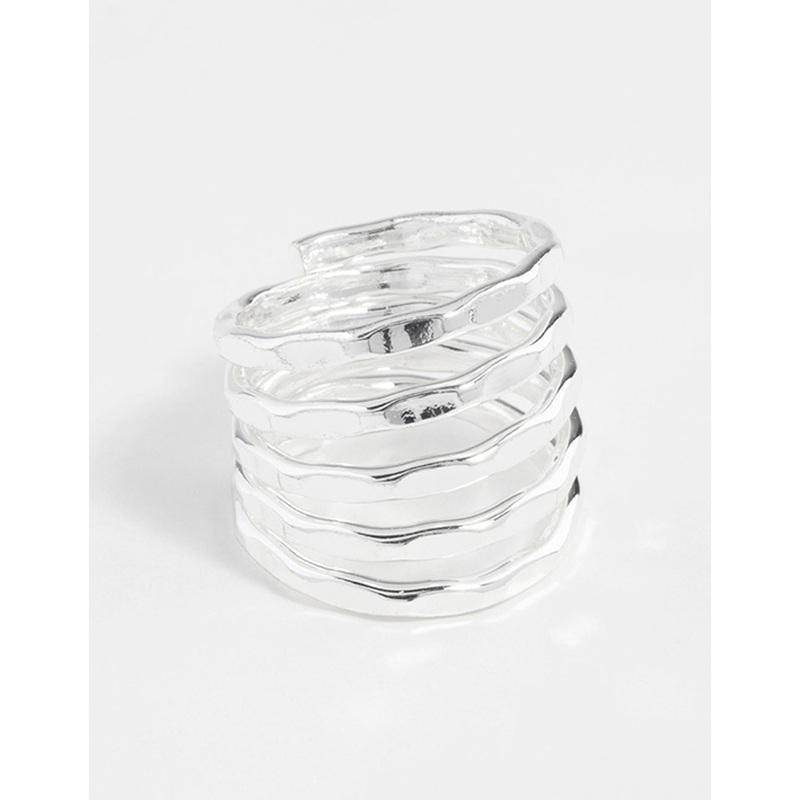 Silver Hammered Wrap Ring|SM|ML