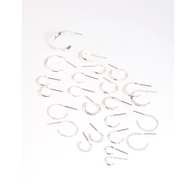 Silver Hoop Earring 12-Pack