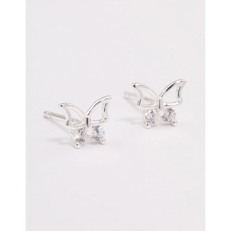 Sterling Silver Diamante Stud Earrings
