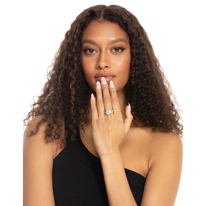 Diamond Simulant Engagement & Wedding Pack Rings