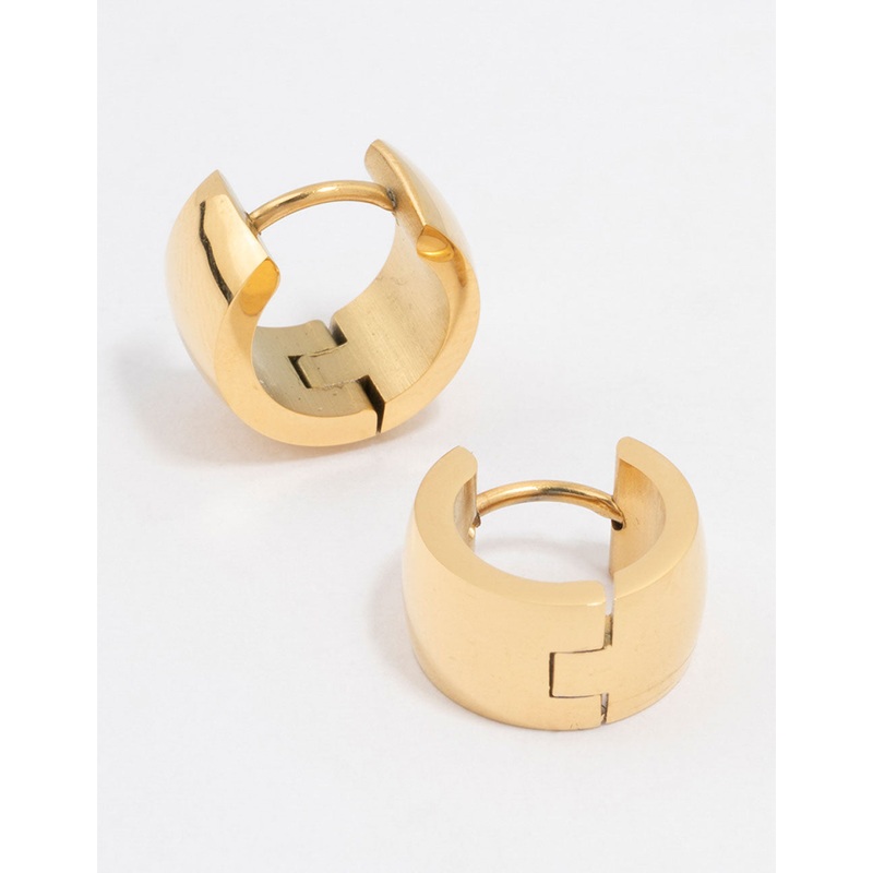 Waterproof Gold Plated Stainless Steel Huggie Hoop Earrings
