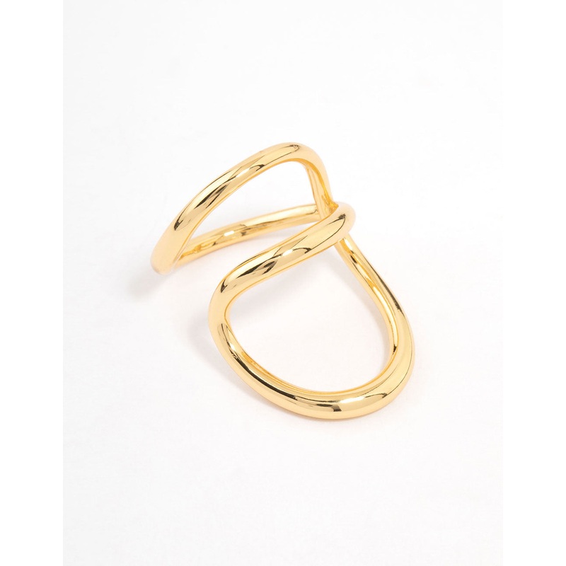 Gold Plated Elongated Wrap Ring