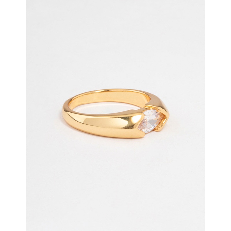 Gold Plated Statement Marquise Ring