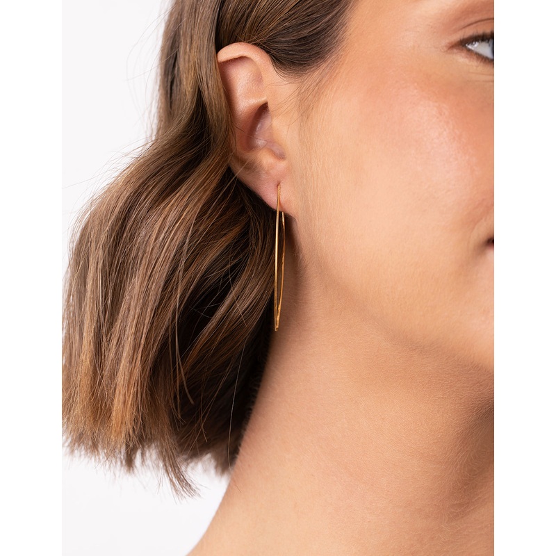 Gold Plated Sterling Silver Twist Through Earrings