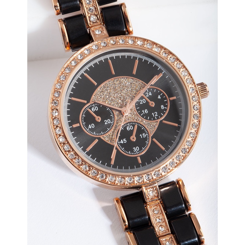 Black Gold Link Watch