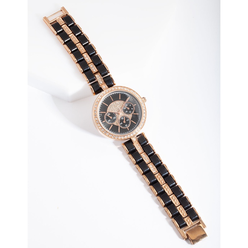 Black Gold Link Watch