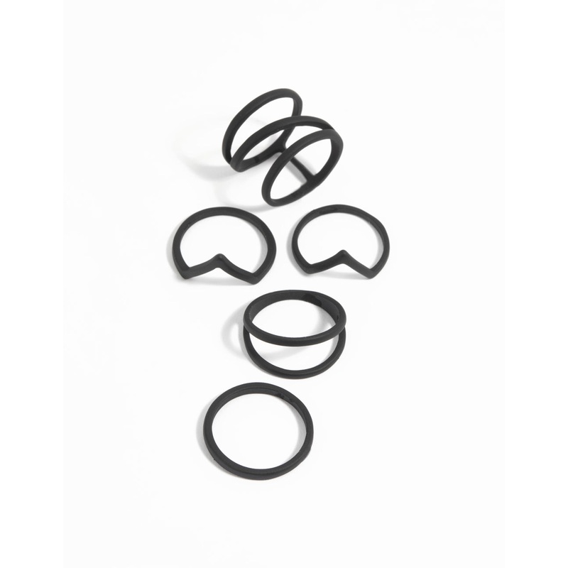 Black Zig Zag Ring 5-Pack|SM|ML
