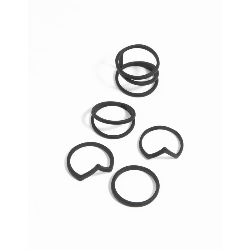 Black Zig Zag Ring 5-Pack|SM|ML