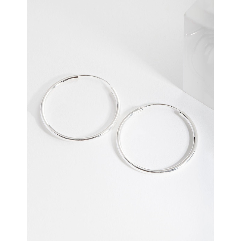 Sterling Silver Thick Hoop Earrings