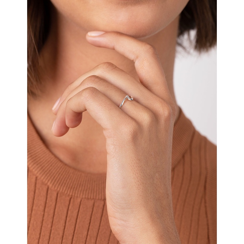 Sterling Silver Thin Wave Ring