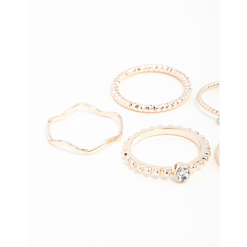 Rose Gold Diamante Band 6-Pack