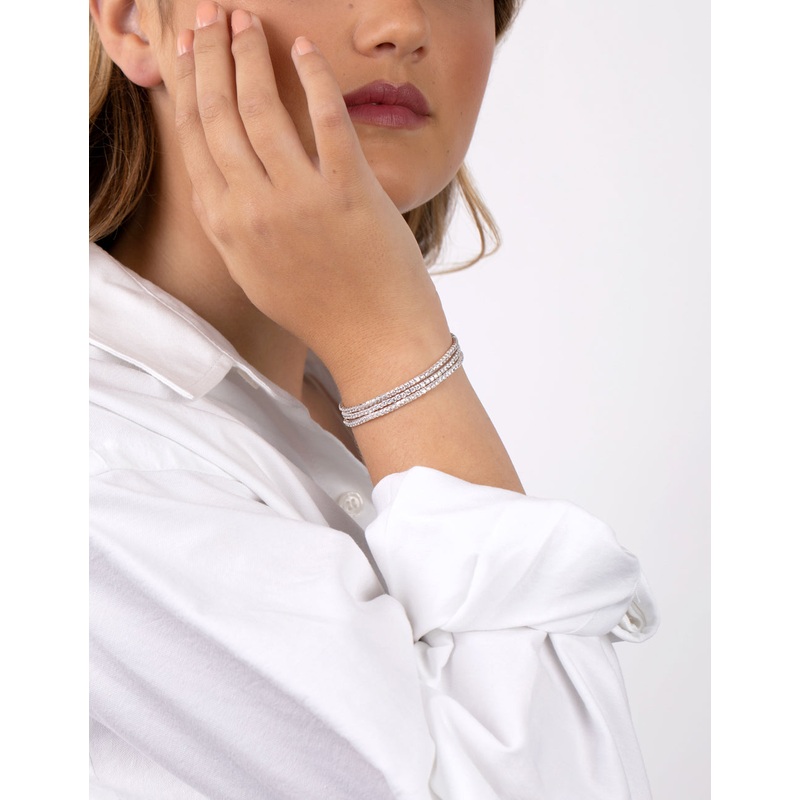 Silver Fine Cupchain Pack Stretch Bracelets