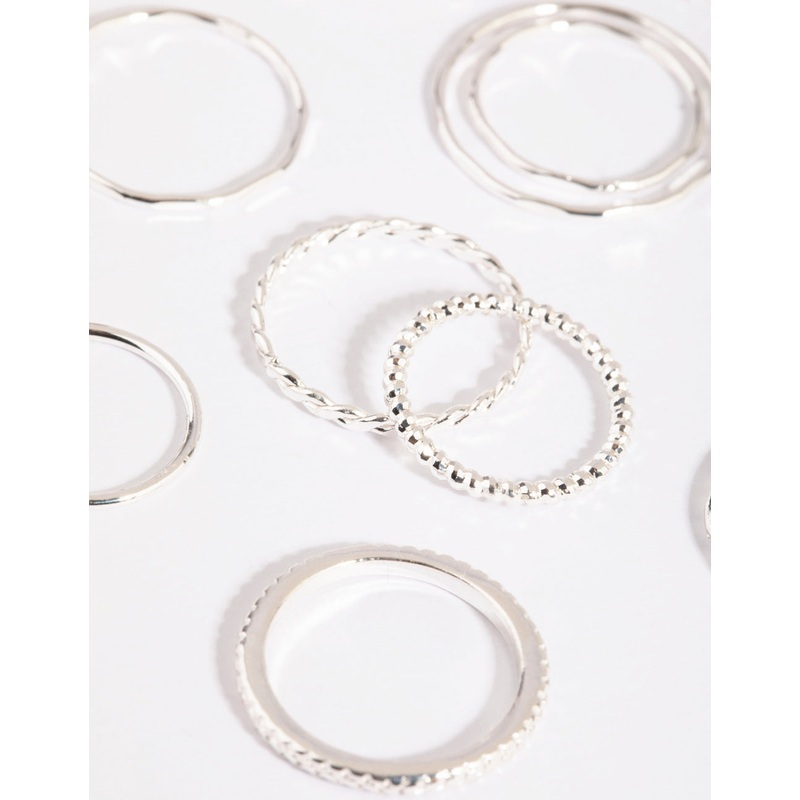 Silver Mixed Band Ring Pack