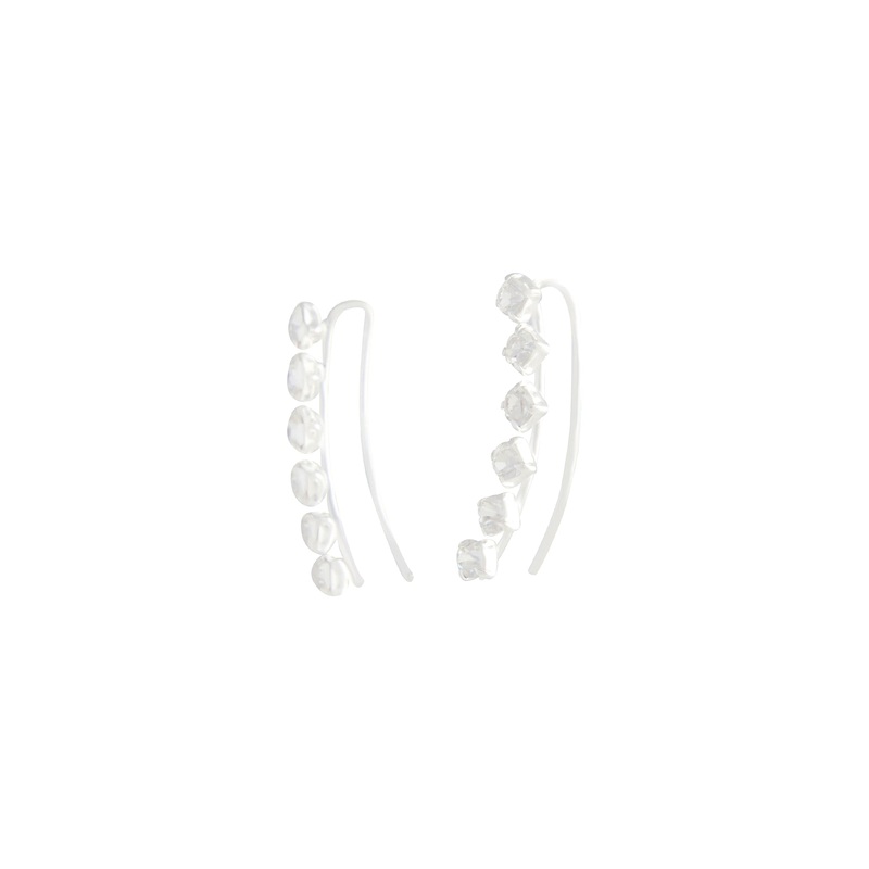 Sterling Silver Diamante Ear Pin