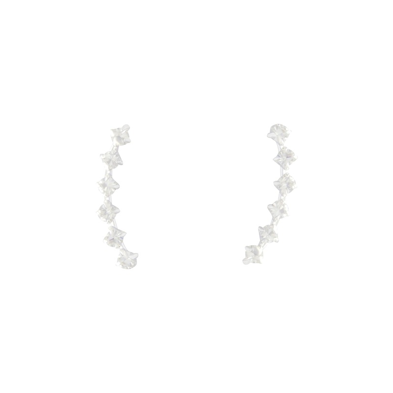 Sterling Silver Diamante Ear Pin
