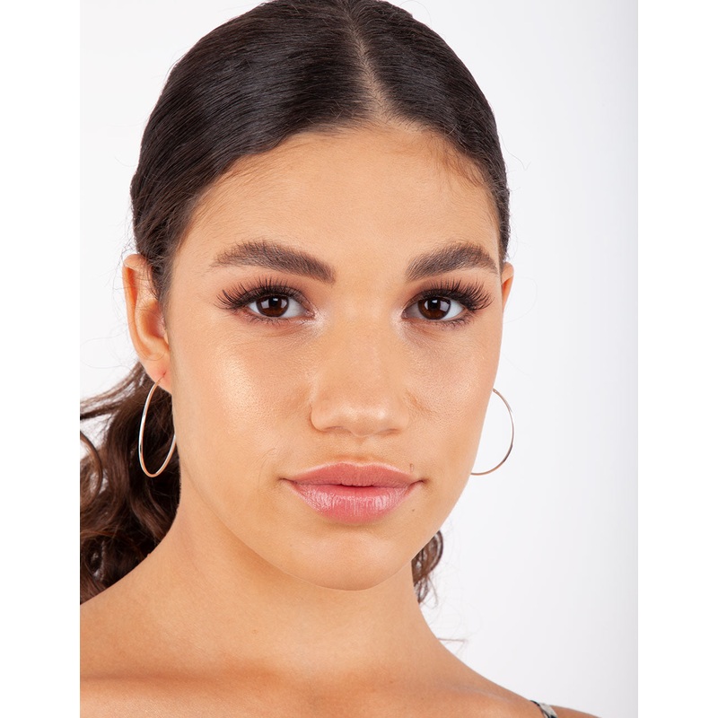 Sterling Silver Thread Polished Hoop Earrings