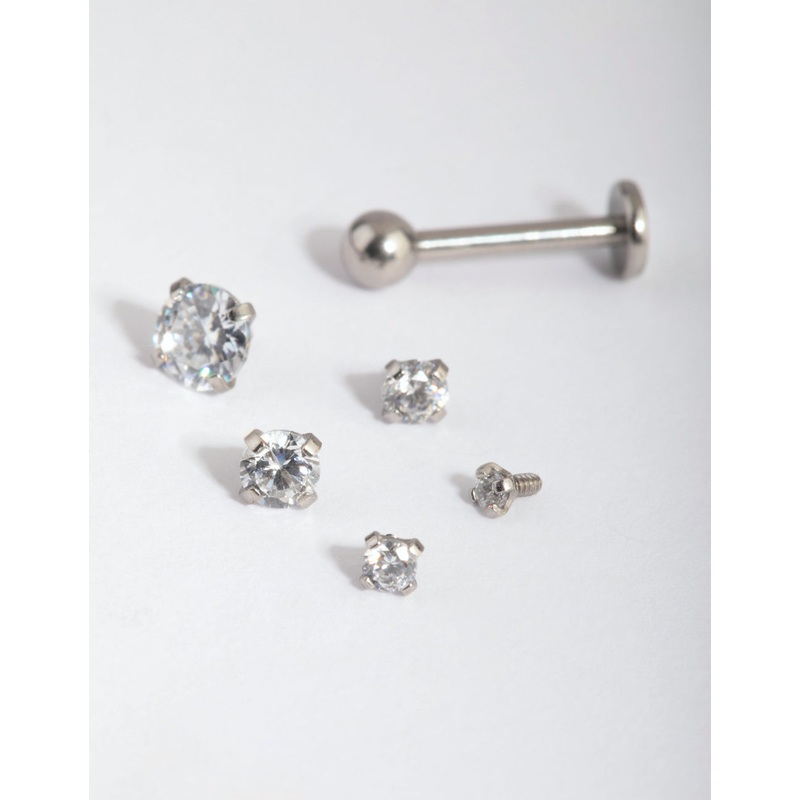 Surgical Steel Graduated Stone Flat Back 6-Pack