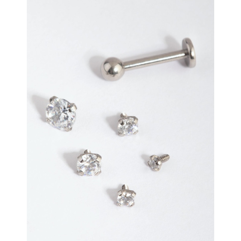 Surgical Steel Graduated Stone Flat Back 6-Pack