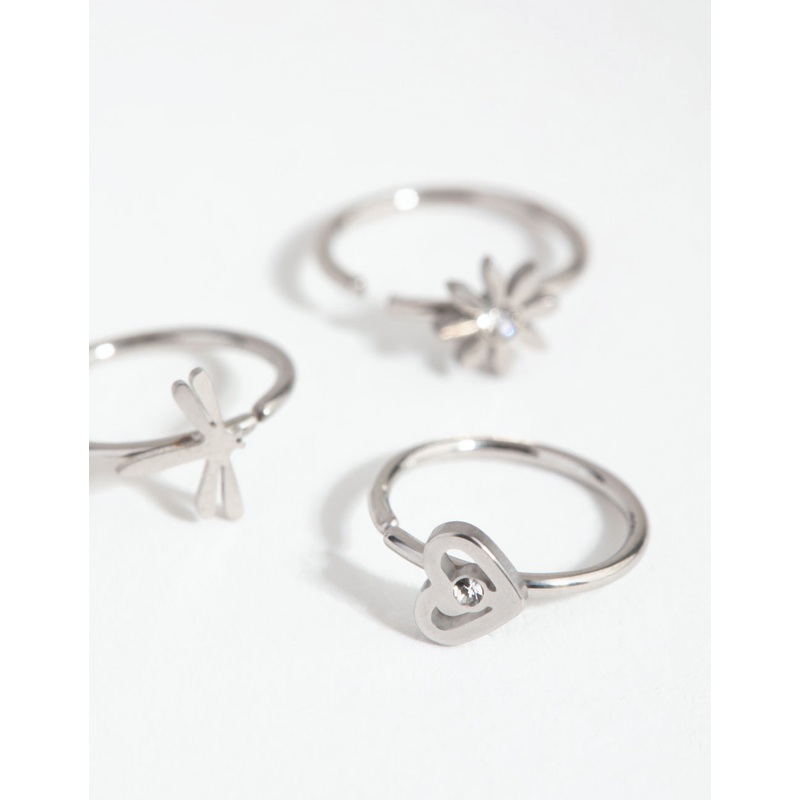 Surgical Steel Mini Motif Nose Ring Pack