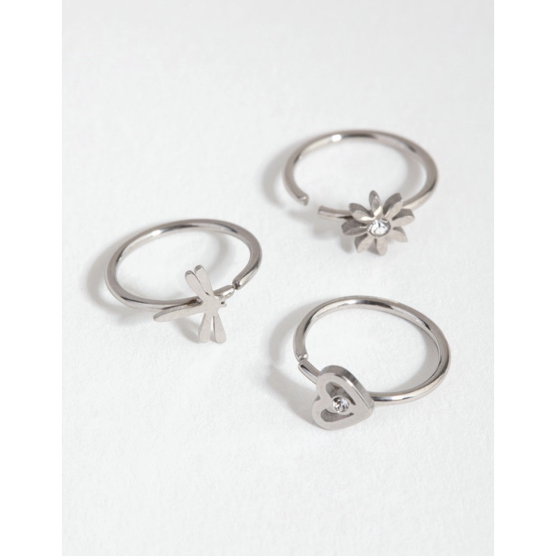 Surgical Steel Mini Motif Nose Ring Pack