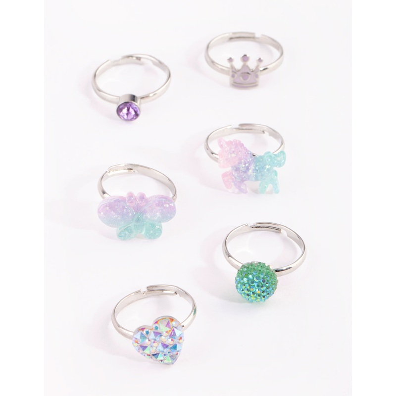 Kids Butterfly Ombre Ring Pack