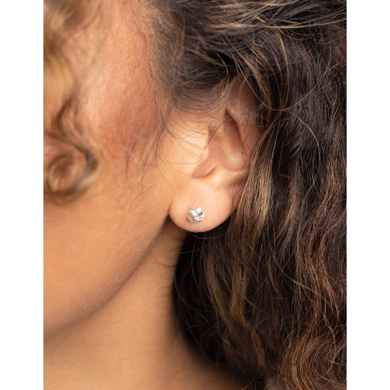 Sterling Silver Knot Stud Earrings