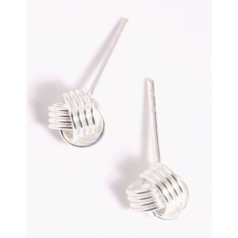 Sterling Silver Knot Stud Earrings